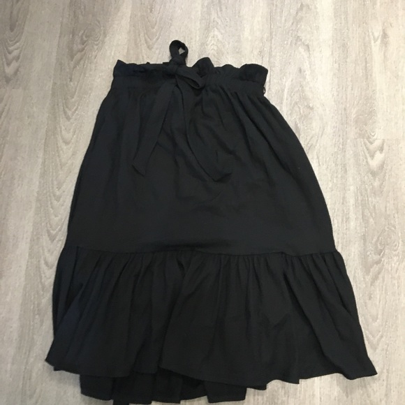 H&M Black Frill Dress With Bow and Shoulder Ties - Picture 2 of 5